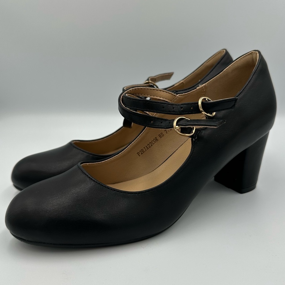 Elegant Black Mary Jane Heels Size 9